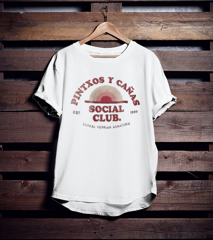 Pintxos Y Canas Social Club Est 1999 Euskal Herrian Asmaturik Sunrise Concentric Arches T-Shirt