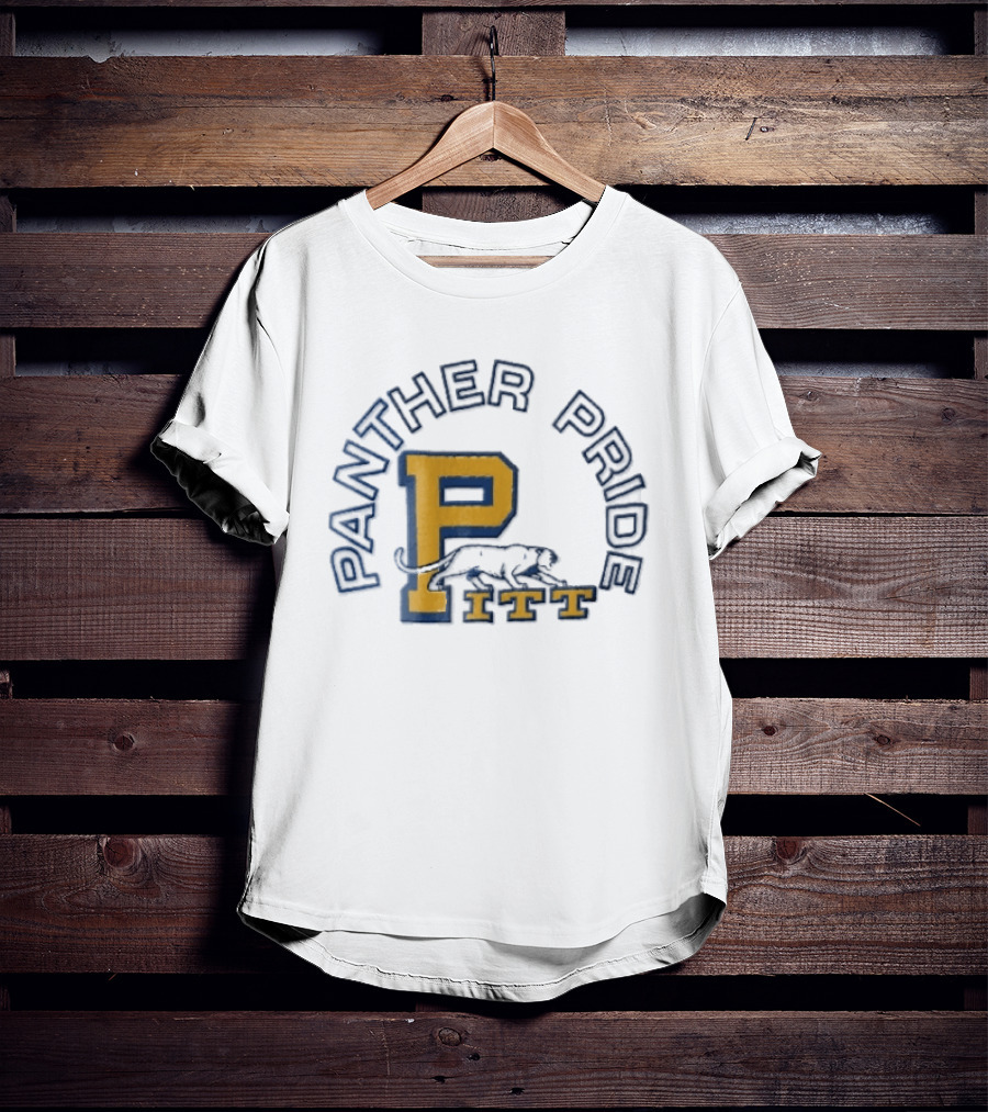 Panther Pride Crouching Feline Yellow Block Letter P Pitt T-Shirt