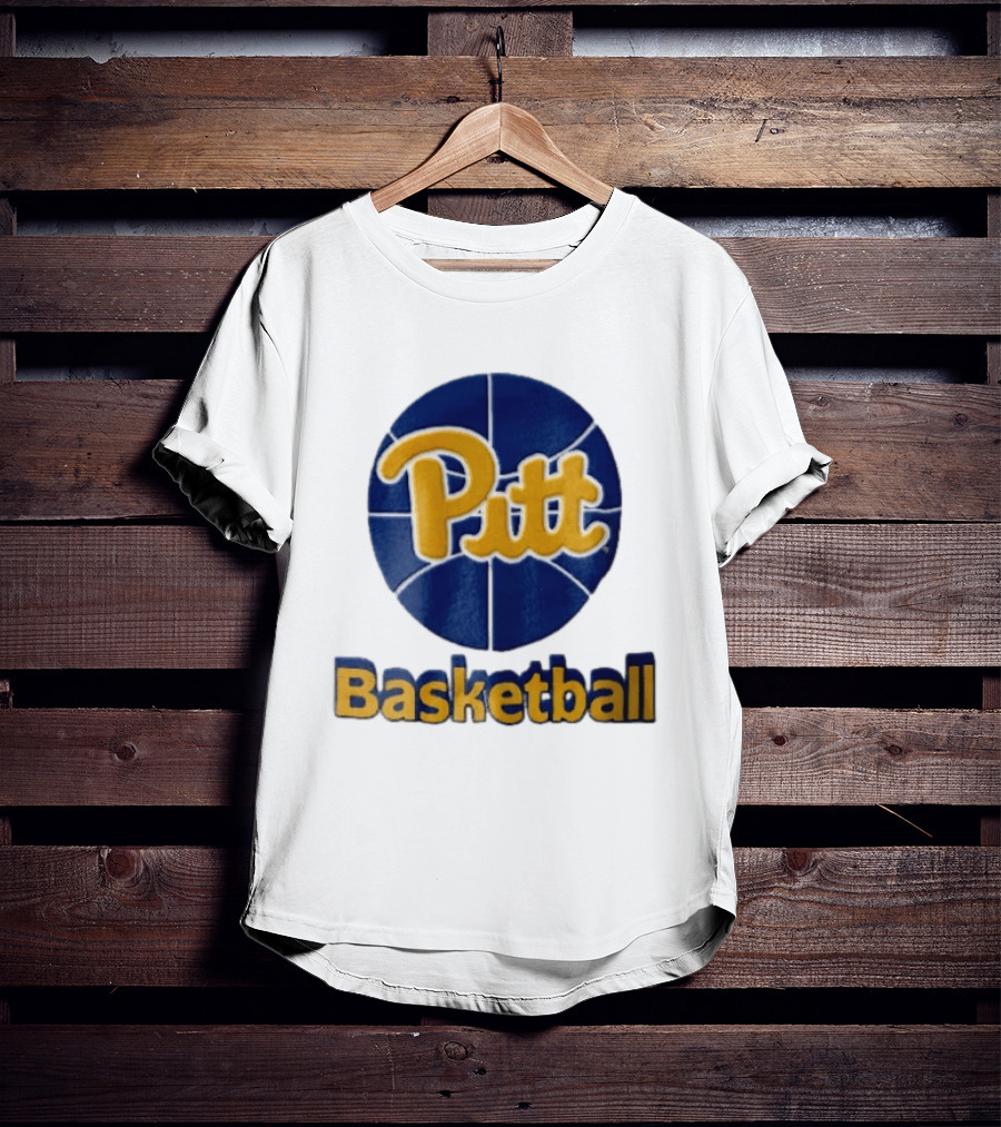 Pittsburgh Panthers Pitt Basketball Blue Sphere Yellow Script NCAA 3D T-Shirt