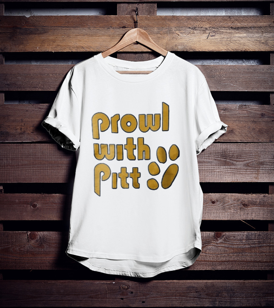 Pitt Panthers Prowl With Pitt Textured Gold Paw T-Shirt