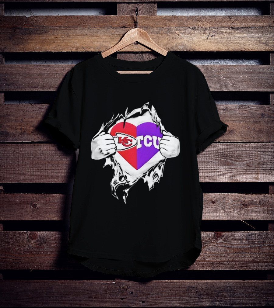 Kansas City Chiefs TCU Horned Frogs Heart Inside Me T-Shirt