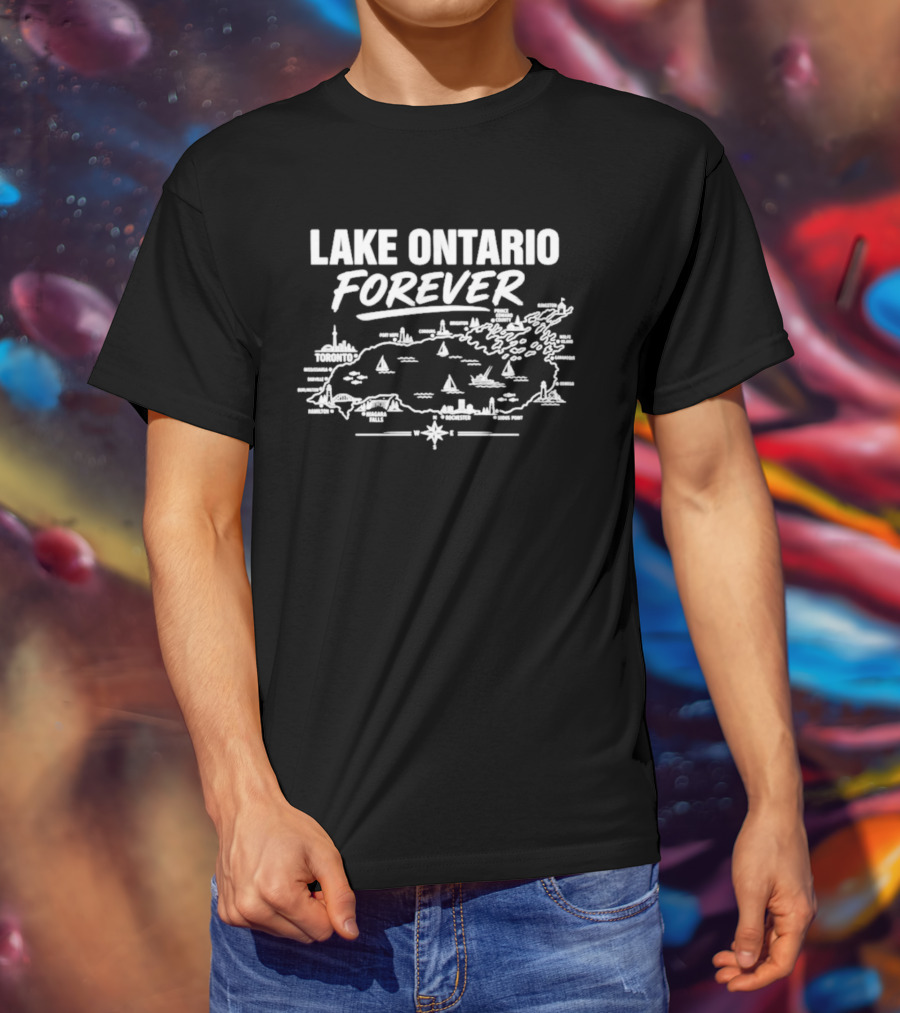 Lake Ontario Forever Map Sailboats 2026 T-Shirt