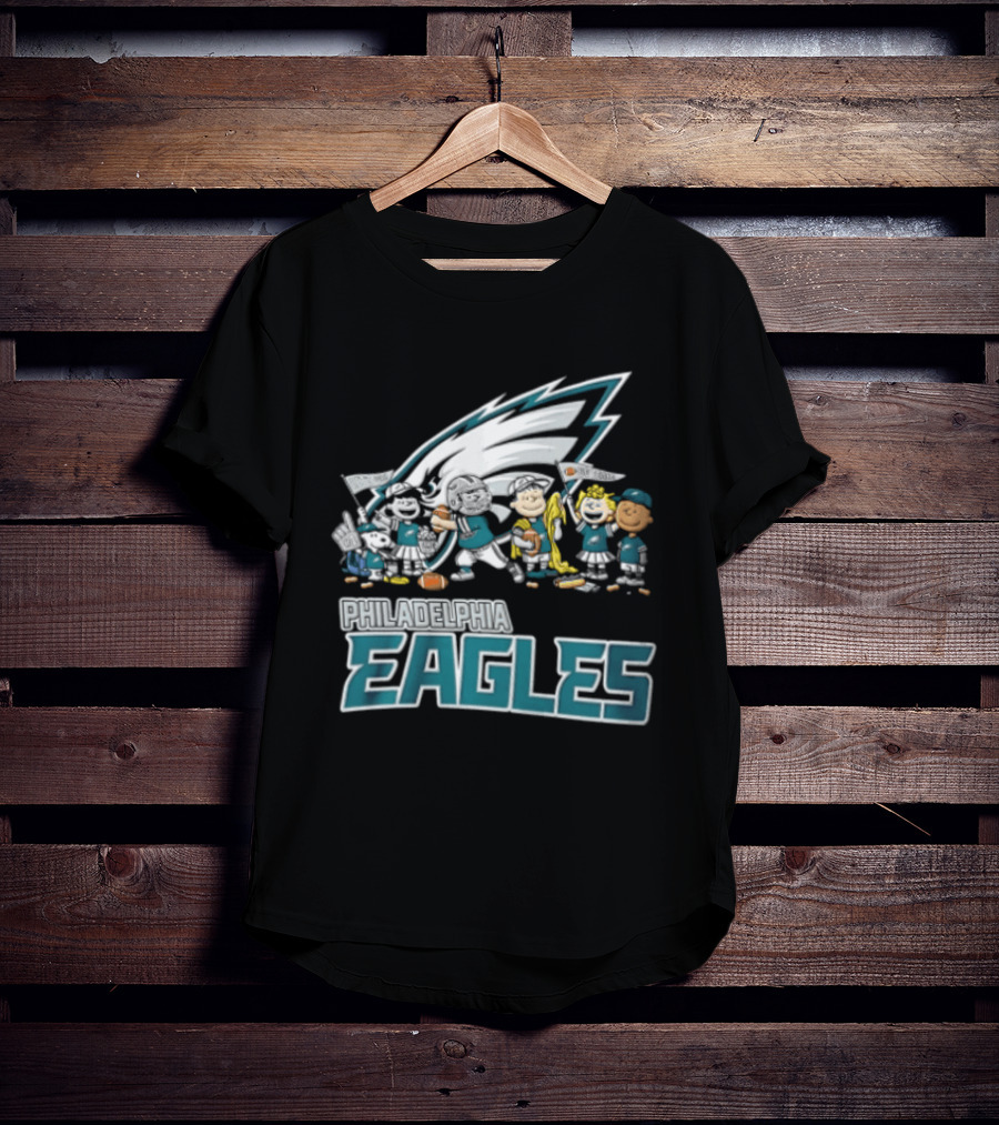 Philadelphia Eagles Charlie Brown Snoopy Cheerleaders Team T-Shirt