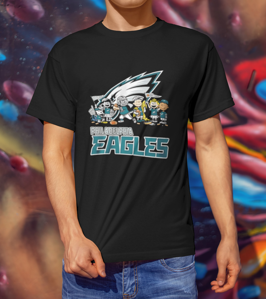 Philadelphia Eagles Charlie Brown Snoopy Cheerleaders Team T-Shirt