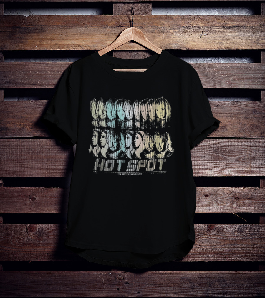 The System Is Unstable ABBA Glitch Vertical Line Rainbow Halftone Hot Spot T-Shirt