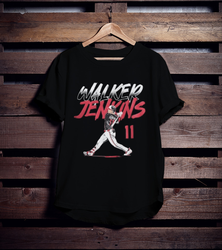 Walker Jenkins 11 Minnesota Twins MLB Baseball Batter Swinging Bat Brush T-Shirt