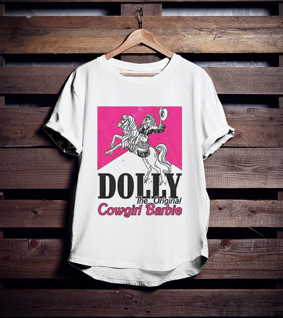 Dolly The Original Cowgirl Barbie Pink Riding Horse T-Shirt