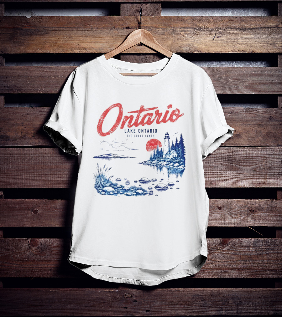 Ontario Lake Ontario The Great Lakes Lighthouse Scene T-Shirt