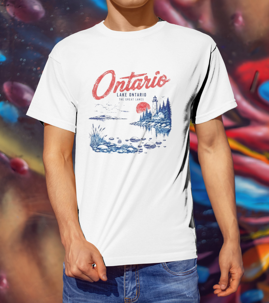 Ontario Lake Ontario The Great Lakes Lighthouse Scene T-Shirt