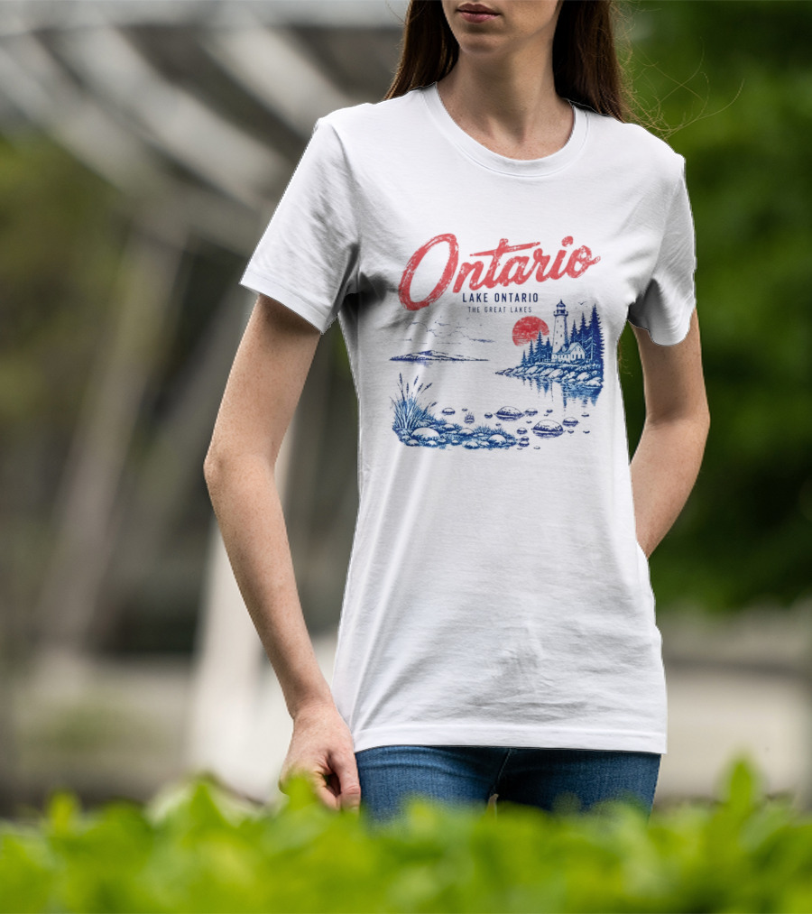 Ontario Lake Ontario The Great Lakes Lighthouse Scene T-Shirt