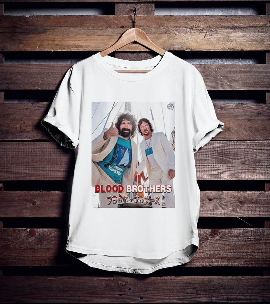 Blood Brothers Mick Foley Terry Funk Sailboat 80s Style Japanese T-Shirt