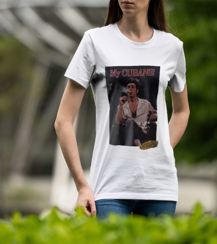 Seinfeld My Cubans Cosmo Kramer Smoking Cigar In Leather Chair T-Shirt