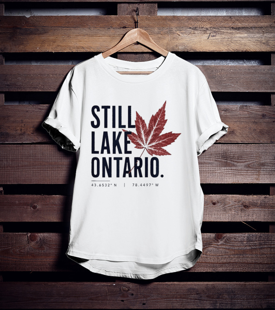 Still Lake Ontario Canada 43.6532°N 79.4497°W Maple Leaf T-Shirt