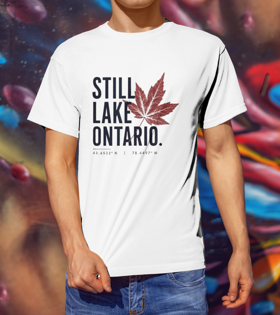 Still Lake Ontario Canada 43.6532°N 79.4497°W Maple Leaf T-Shirt