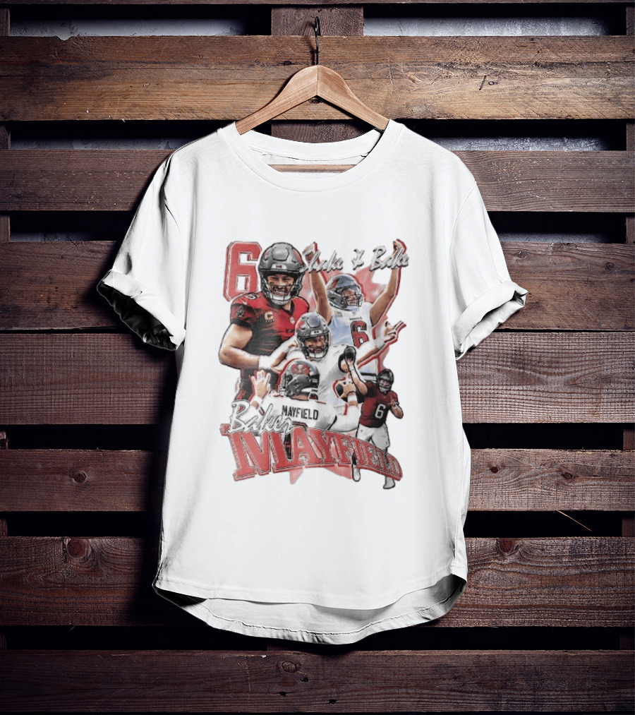 Baker Mayfield Shake And Bake Tampa Bay Buccaneers Action Collage T-Shirt