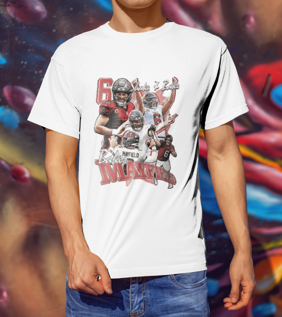 Baker Mayfield Shake And Bake Tampa Bay Buccaneers Action Collage T-Shirt