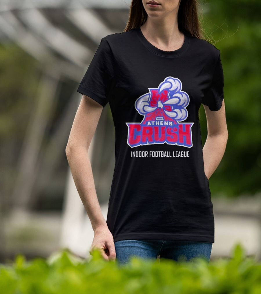 Athens Crush Indoor Football League Team Logo Cloudburst T-Shirt