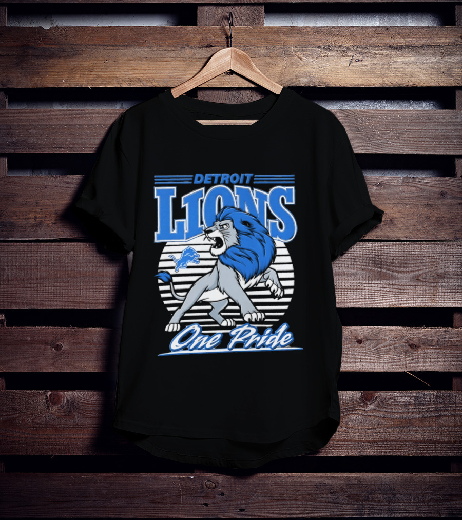 Detroit Lions One Pride Roaring Lion Fan T-Shirt