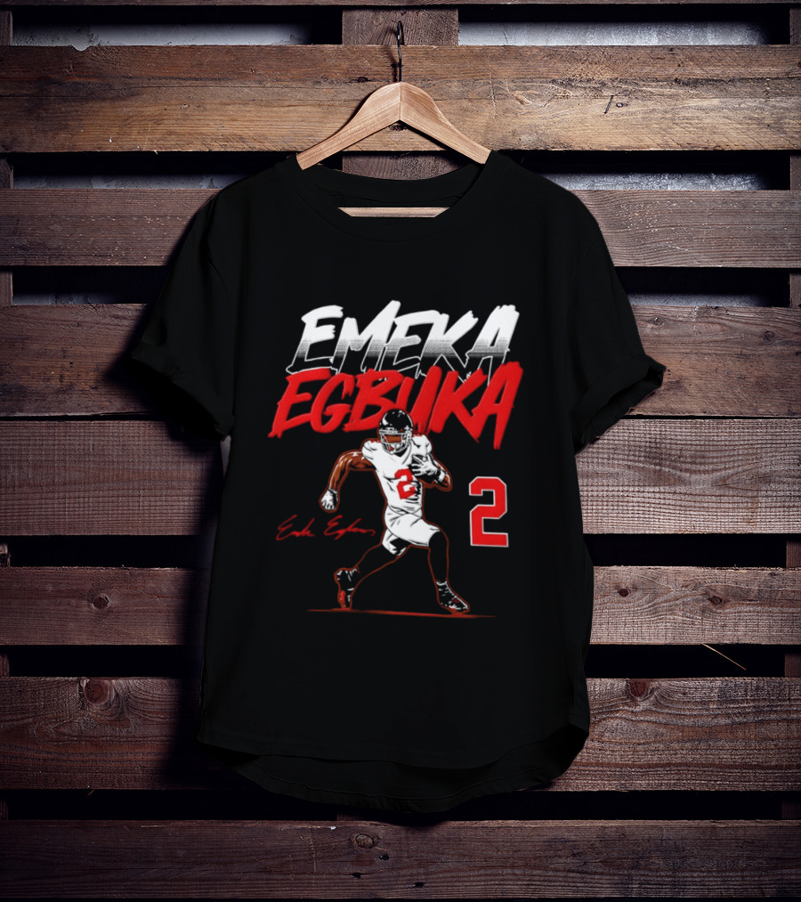 Emeka Egbuka Number 2 Tampa Bay Buccaneers Player Pose T-Shirt
