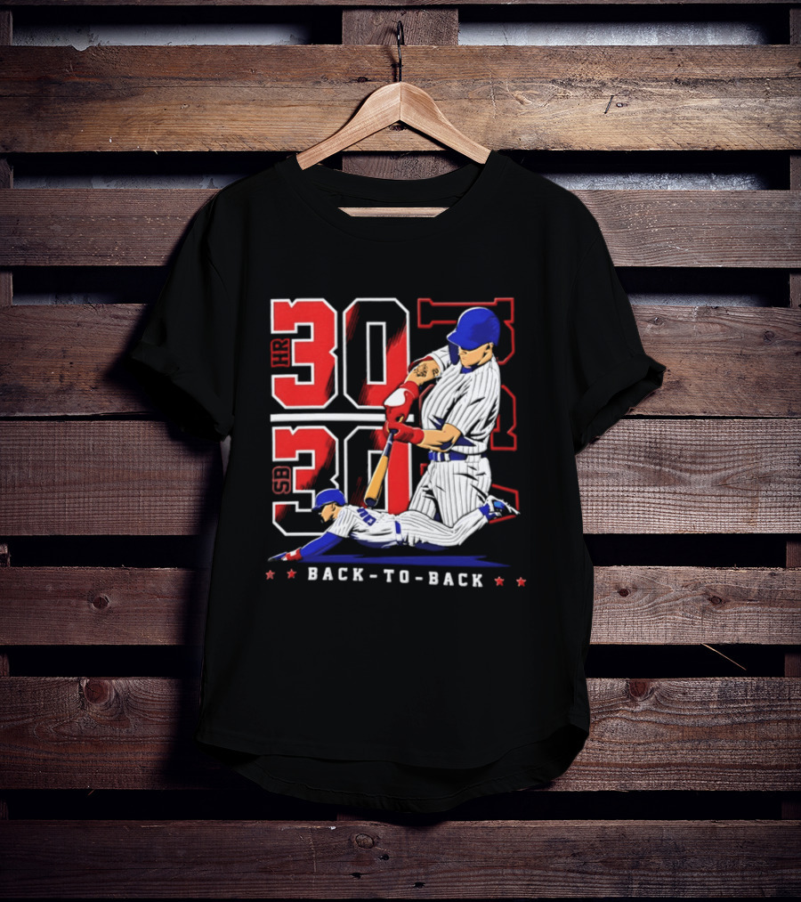 Pete Crow Armstrong Chicago Cubs Back To Back HR SB 30 30 Club Baseball T-Shirt