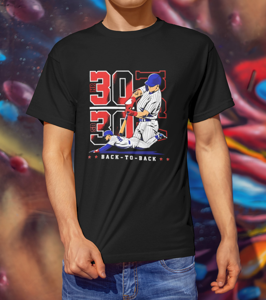 Pete Crow Armstrong Chicago Cubs Back To Back HR SB 30 30 Club Baseball T-Shirt
