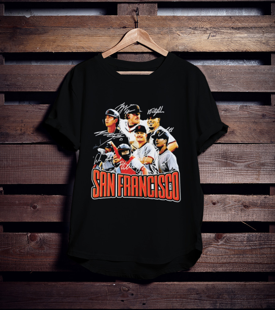 San Francisco Patrick Bailey Jung Hoo Lee Players Collage With Facsimile Signatures T-Shirt