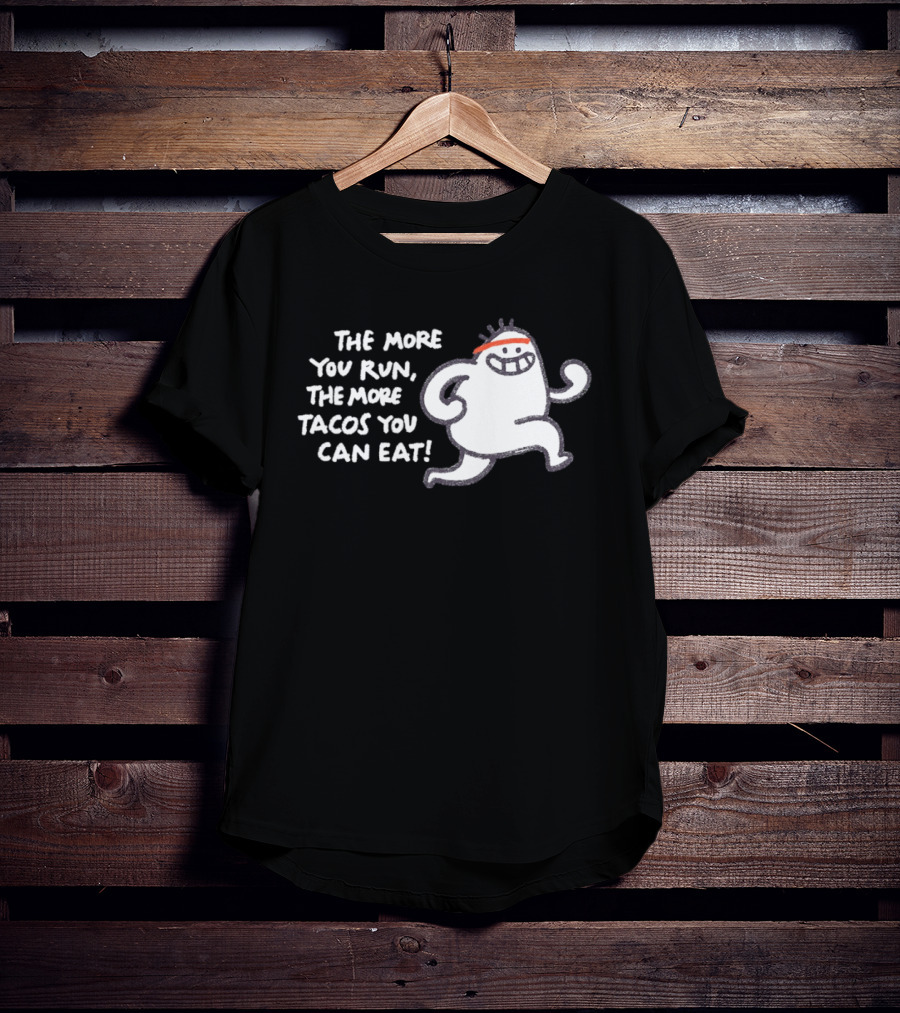 The More You Run The More Tacos You Can Eat Running Character Red Headband T-Shirt