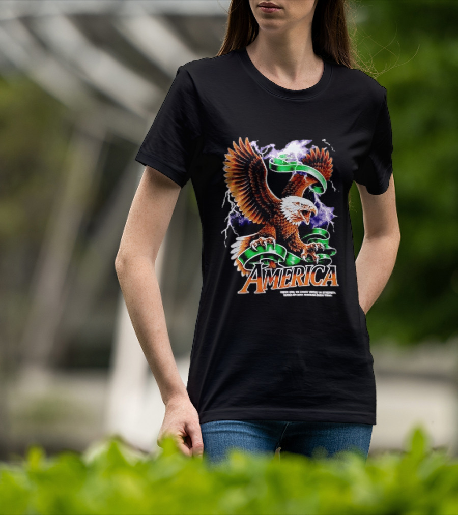 America Under God We Stand United In Strength Guided By Faith Through Every Trial Eagle T-Shirt