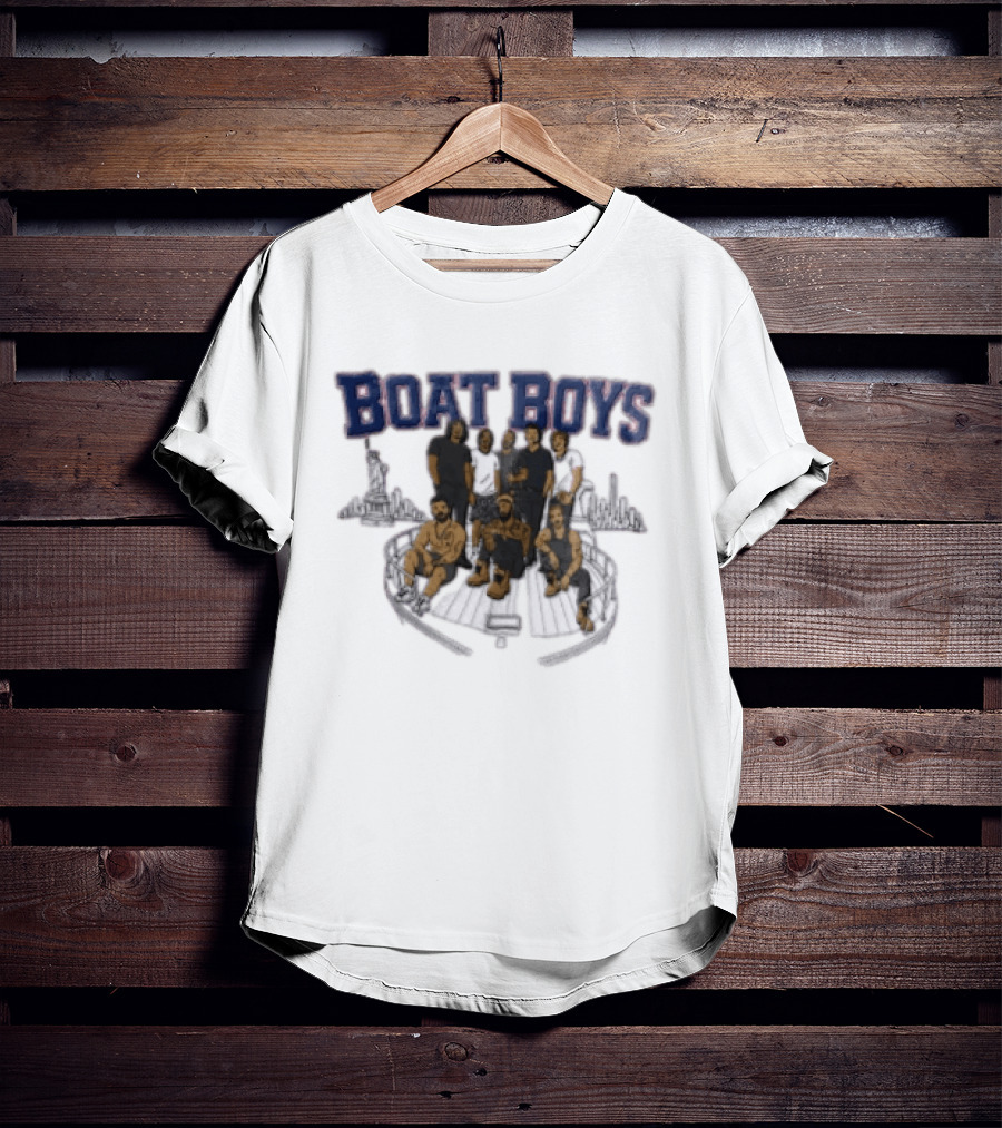Boat Boys Odell Beckham Jr Victor Cruz Yacht NYC Skyline Roster Cartoon T-Shirt