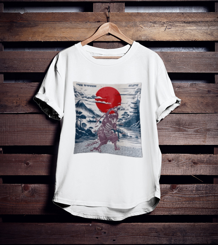 Jade Warrior Eclipse Japanese Samurai Red Sun Pagoda T-Shirt