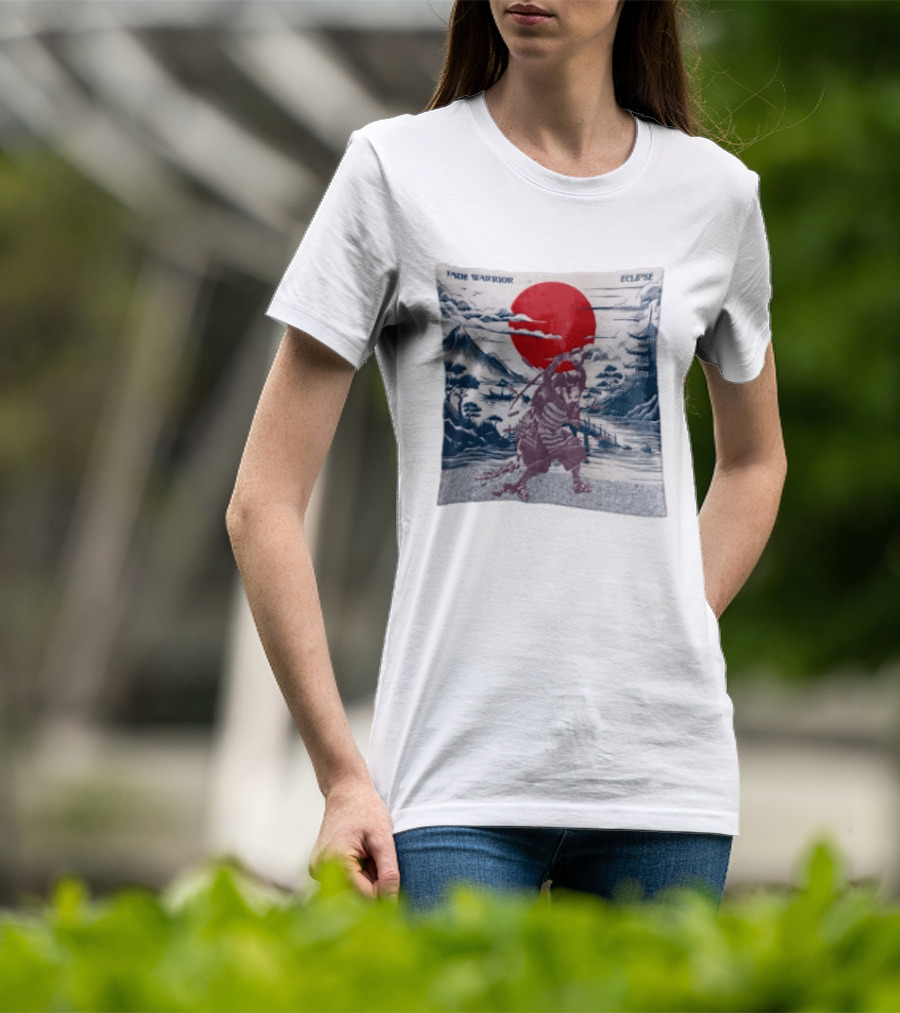 Jade Warrior Eclipse Japanese Samurai Red Sun Pagoda T-Shirt