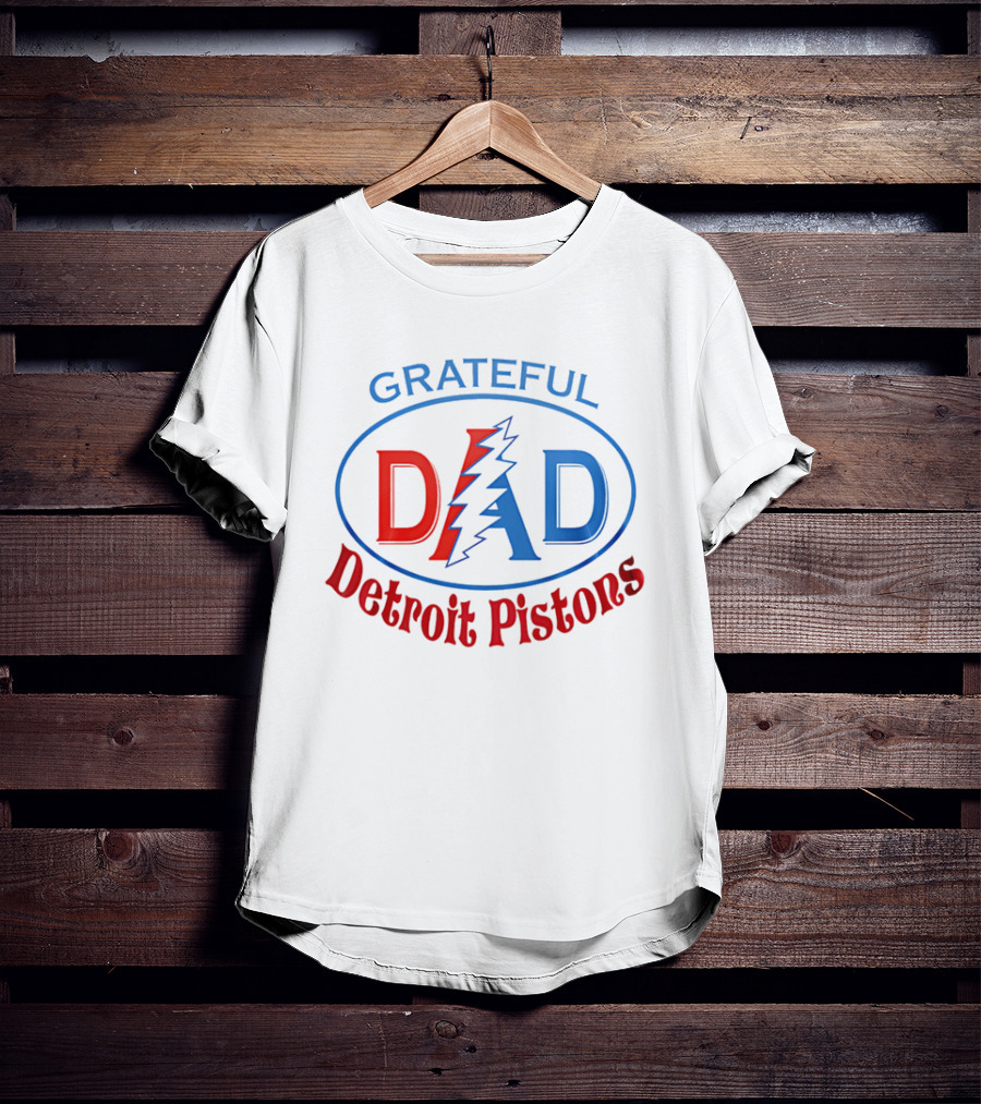 Grateful Dad Detroit Pistons Lightning Bolt T-Shirt