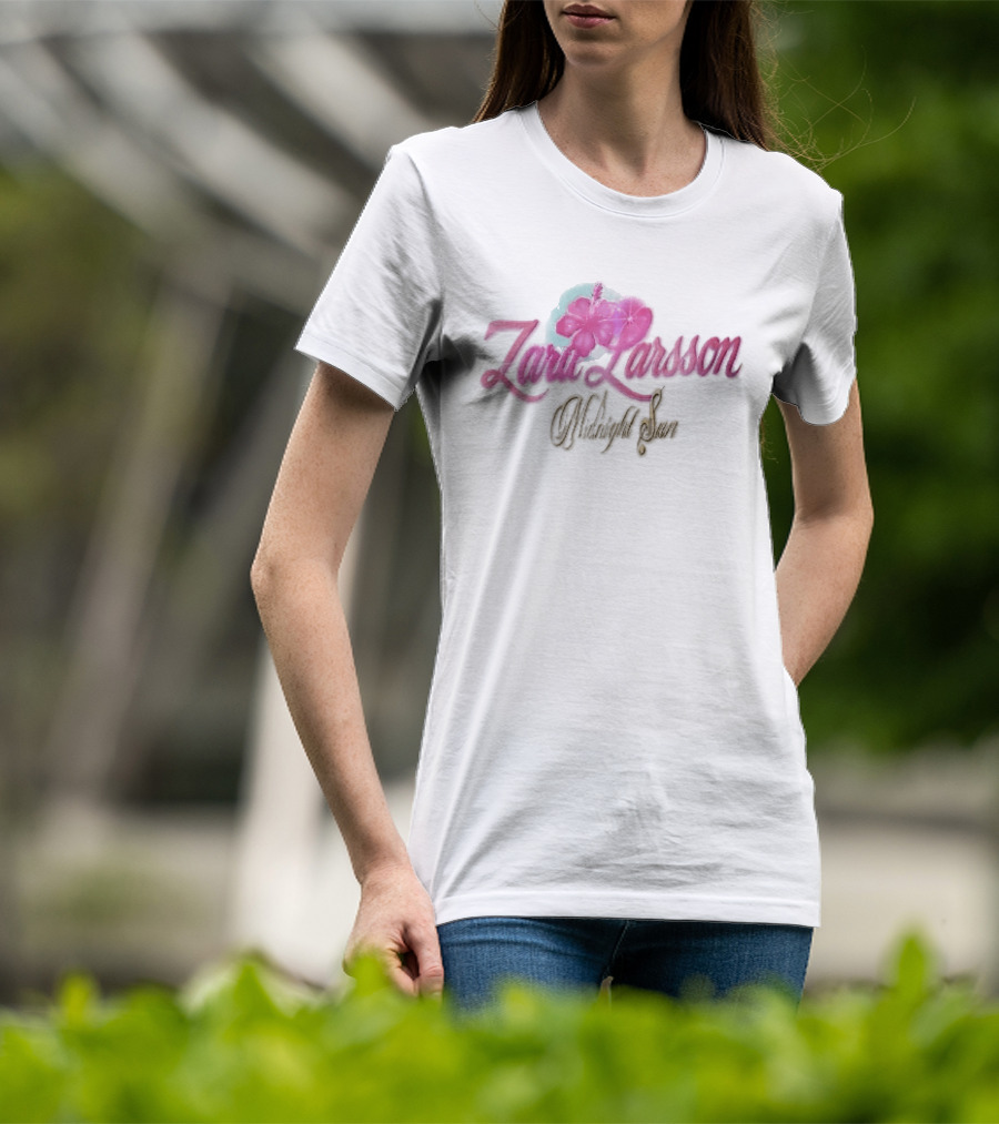 Zara Larsson Midnight Sun Pink Hibiscus Sparkles Y2K T-Shirt