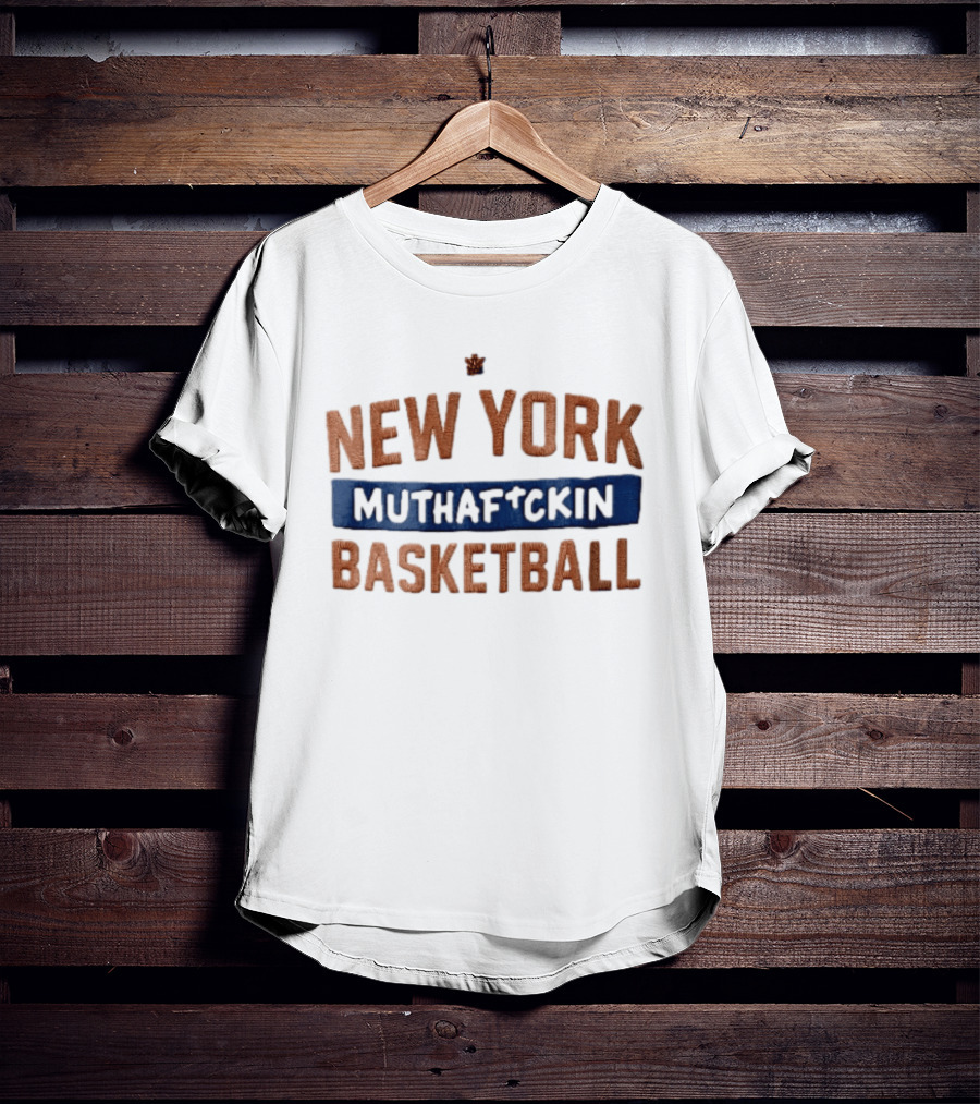 New York Muthafckin Basketball Texture Blue Bar Banner T-Shirt
