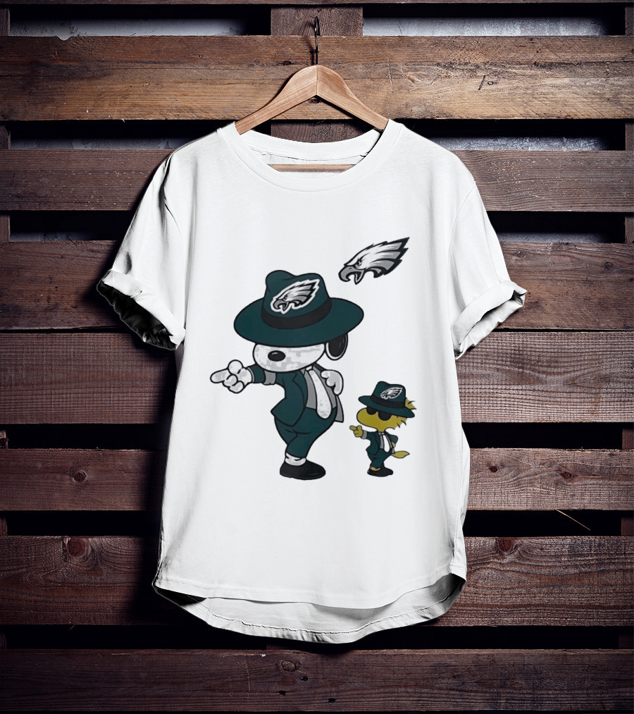Philadelphia Eagles X Snoopy Woodstock Dance Pop Rock Hat Suit Football Team T-Shirt