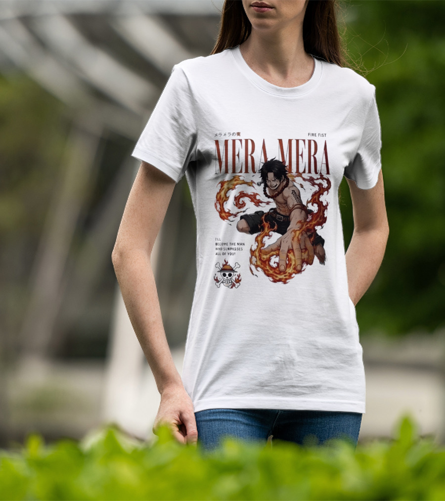 Mera Mera Fire Fist Portgas D Ace One Piece Anime T-Shirt