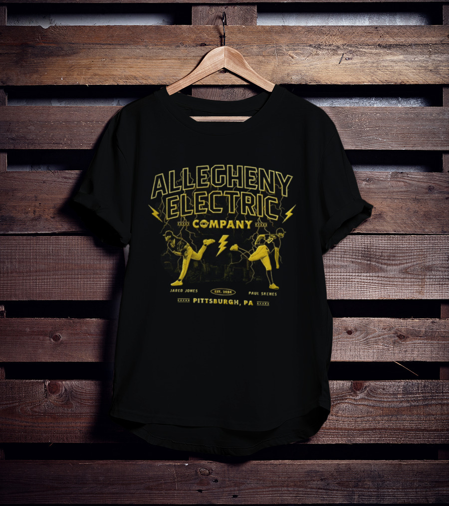 Allegheny Electric Company Jared Jones Vs Paul Skenes Pittsburgh PA 2024 T-Shirt
