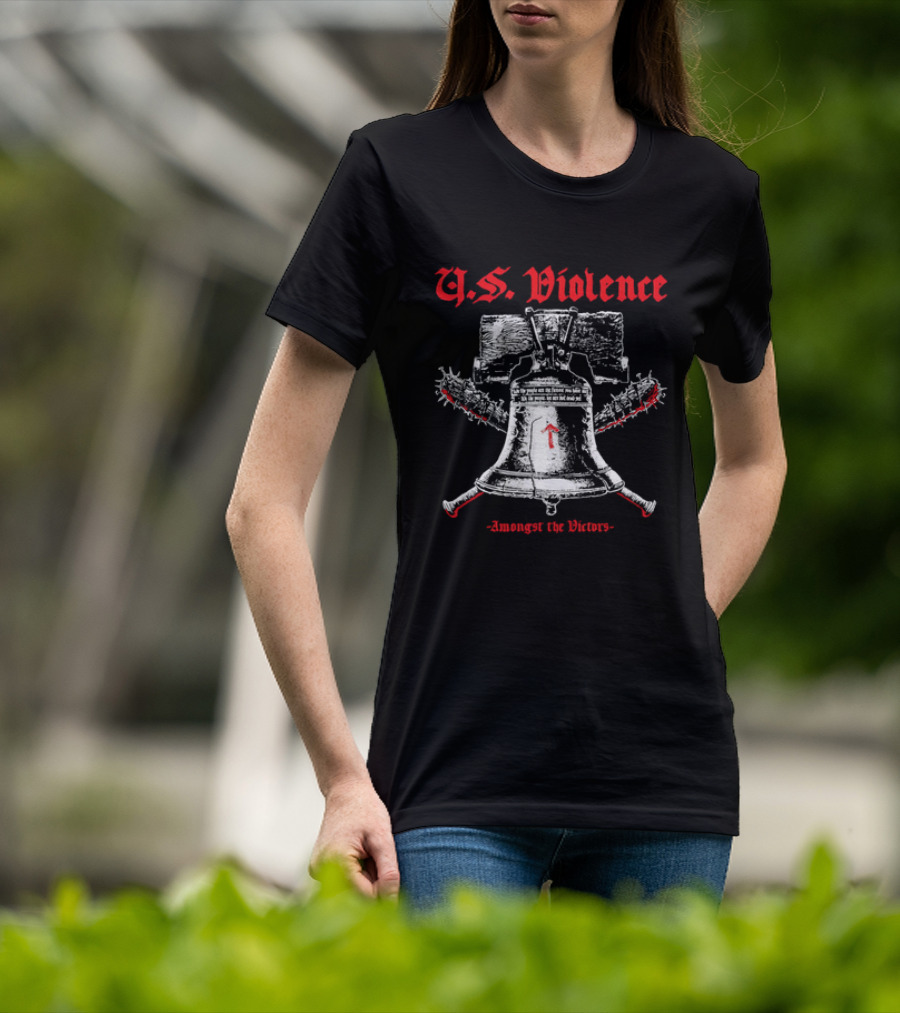 U.S. Violence Liberty Bell Spiked Bats Amongst The Victors T-Shirt