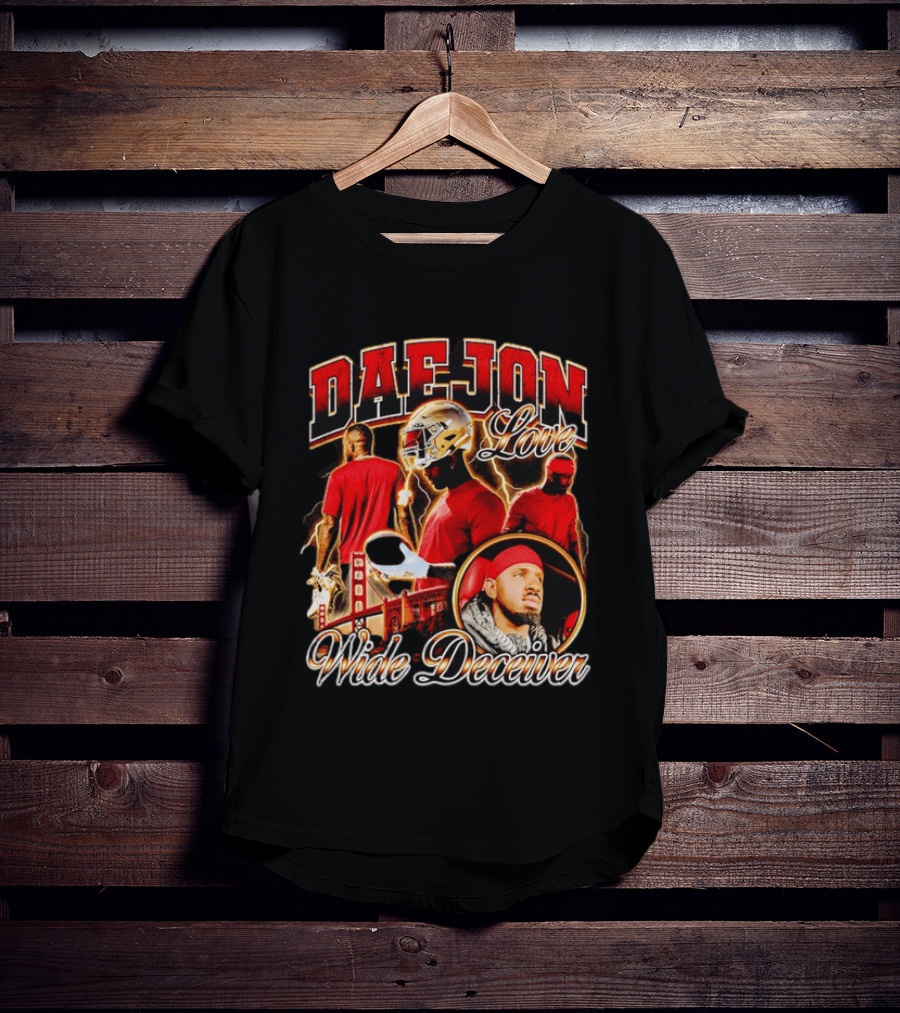 Daejon Love Wide Deceiver Football Helmet San Francisco Bridge T-Shirt