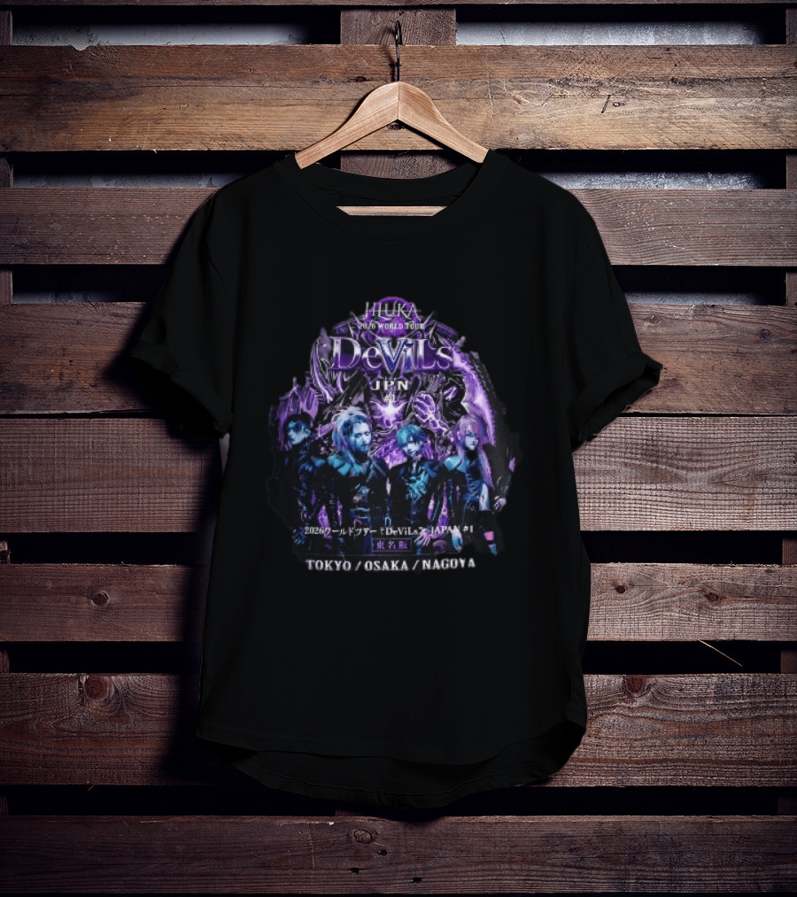 Jiluka 2026 World Tour Devils JPN Tokyo Osaka Nagoya Band Members Purple Glow T-Shirt