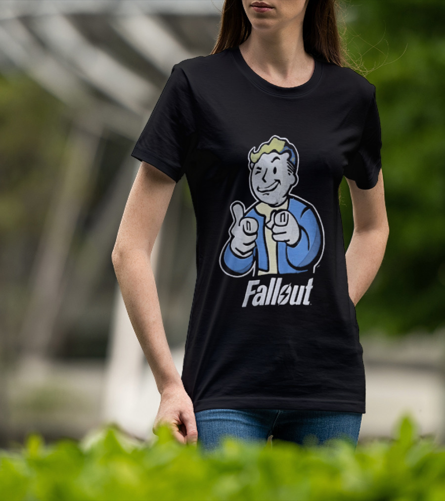 Fallout Vault Boy Pointing Finger T-Shirt
