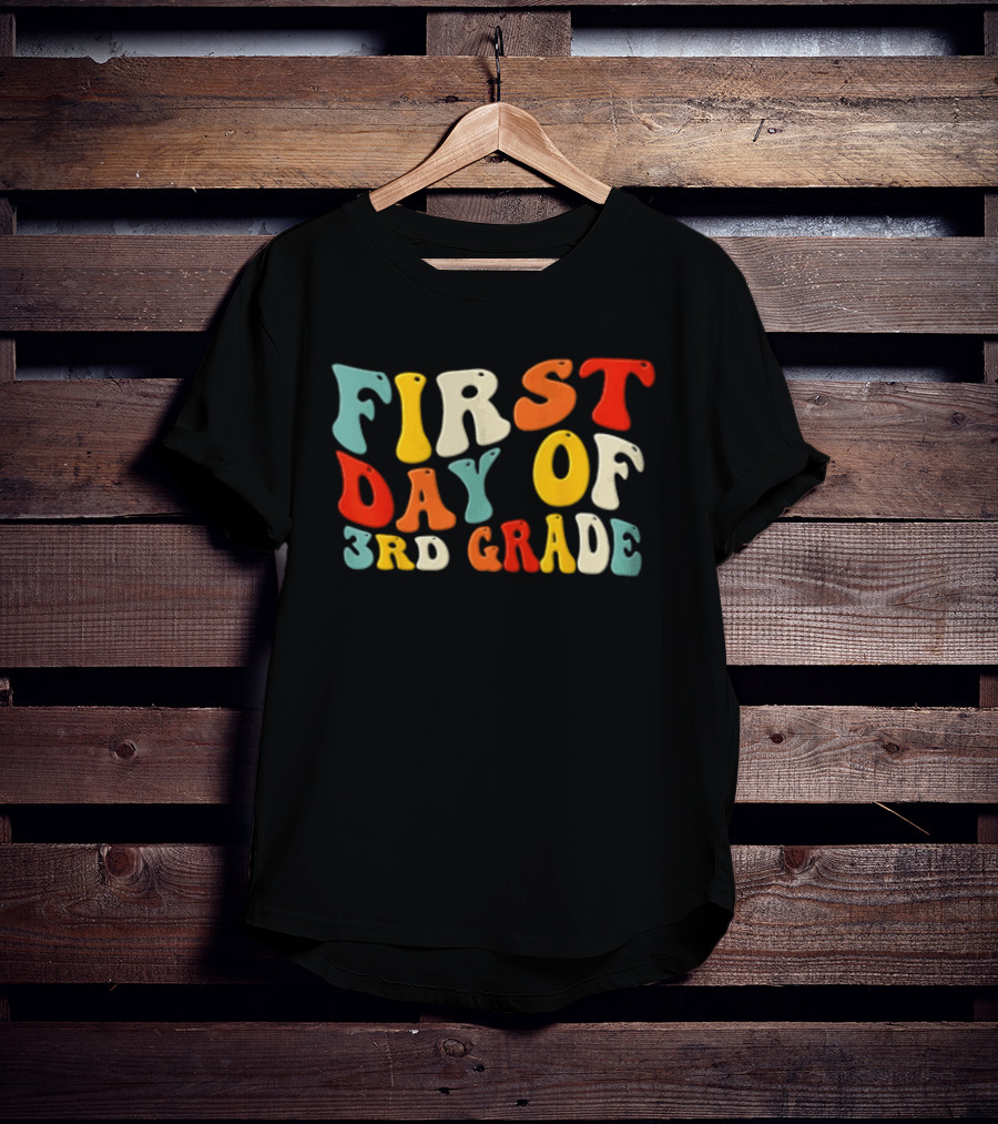 Groovy Colorful First Day Of 3rd Grade T-Shirt