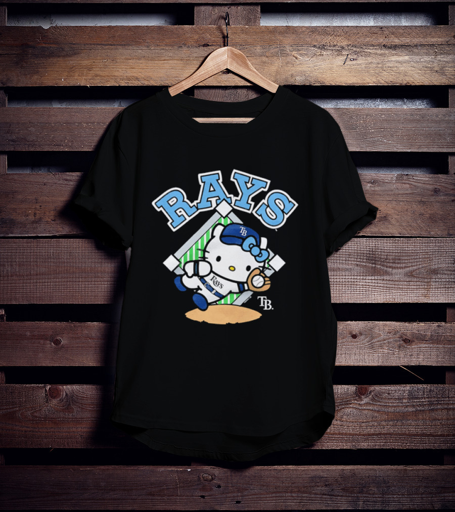 TB Hello Kitty Tampa Bay Rays Baseball Fielding T-Shirt