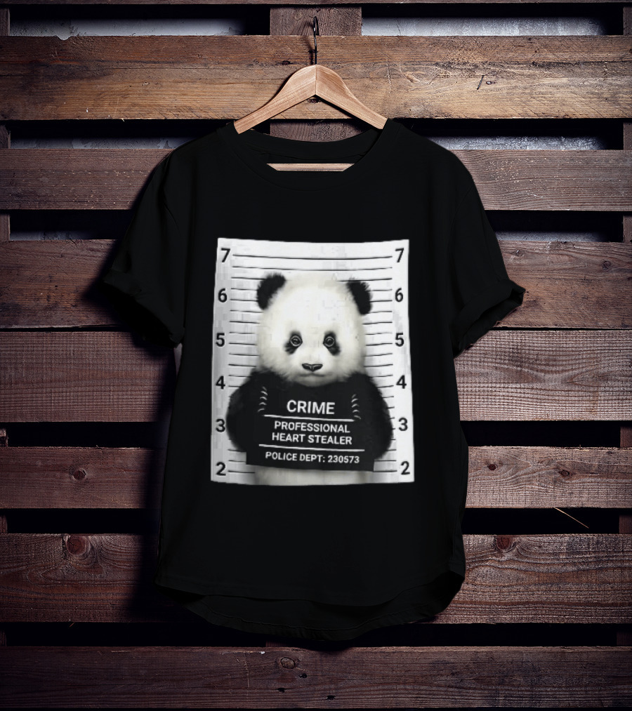 Panda Crime Professional Heart Stealer Police Dept 230573 Shot Lineup T-Shirt
