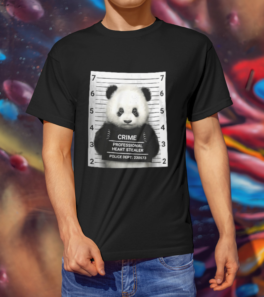 Panda Crime Professional Heart Stealer Police Dept 230573 Shot Lineup T-Shirt