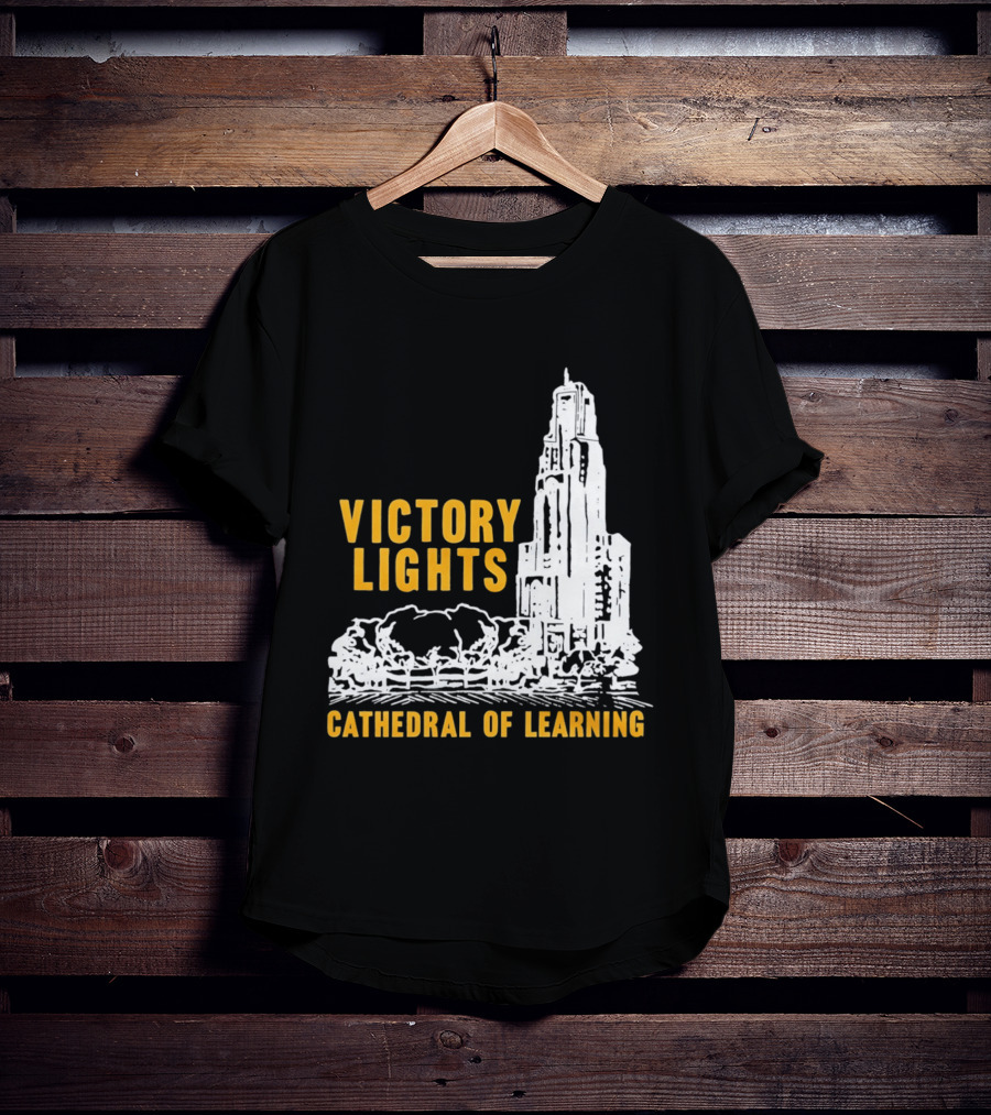Victory Lights Cathedral Of Learning Pittsburgh Panthers T-Shirt
