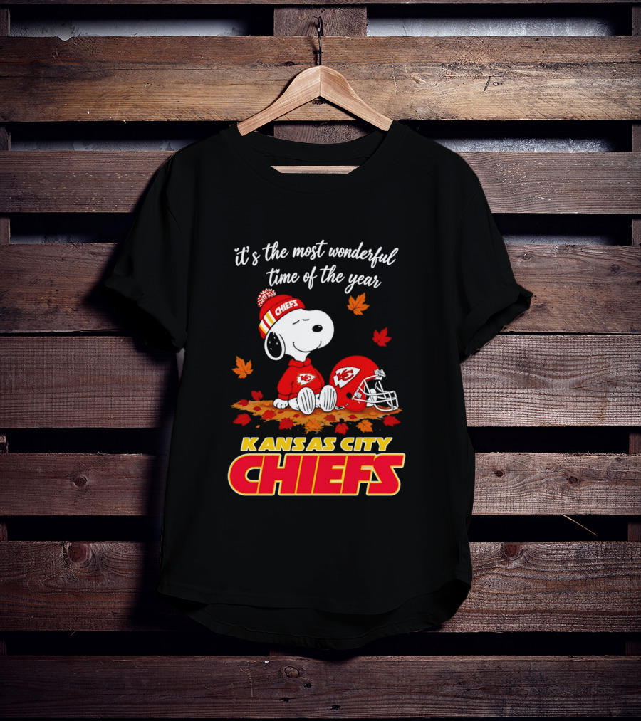 Snoopy Kansas City Chiefs It's The Most Wonderful Time Of The Year T-Shirt