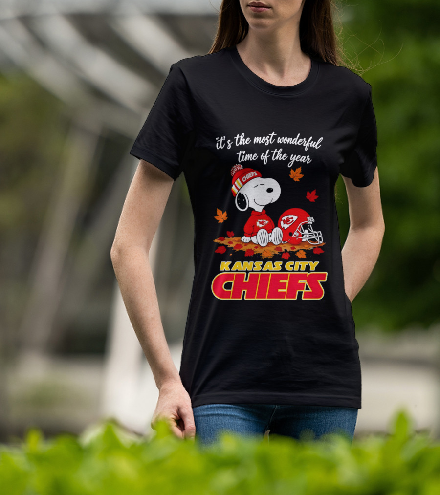 Snoopy Kansas City Chiefs It's The Most Wonderful Time Of The Year T-Shirt