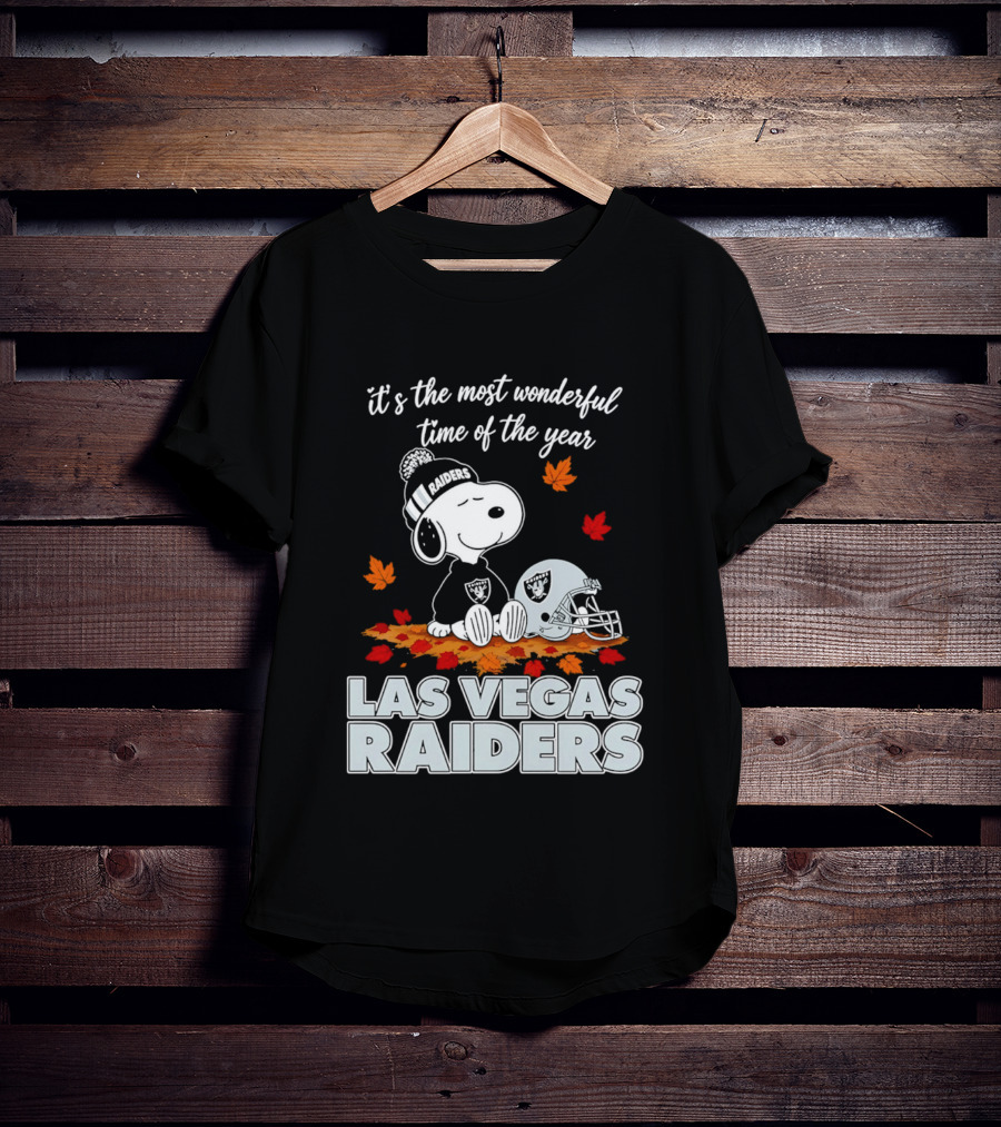 Las Vegas Raiders Snoopy It's The Most Wonderful Time Of The Year T-Shirt