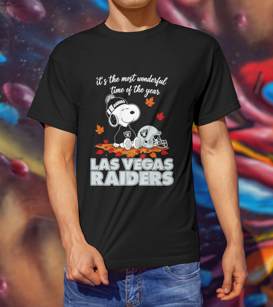 Las Vegas Raiders Snoopy It's The Most Wonderful Time Of The Year T-Shirt